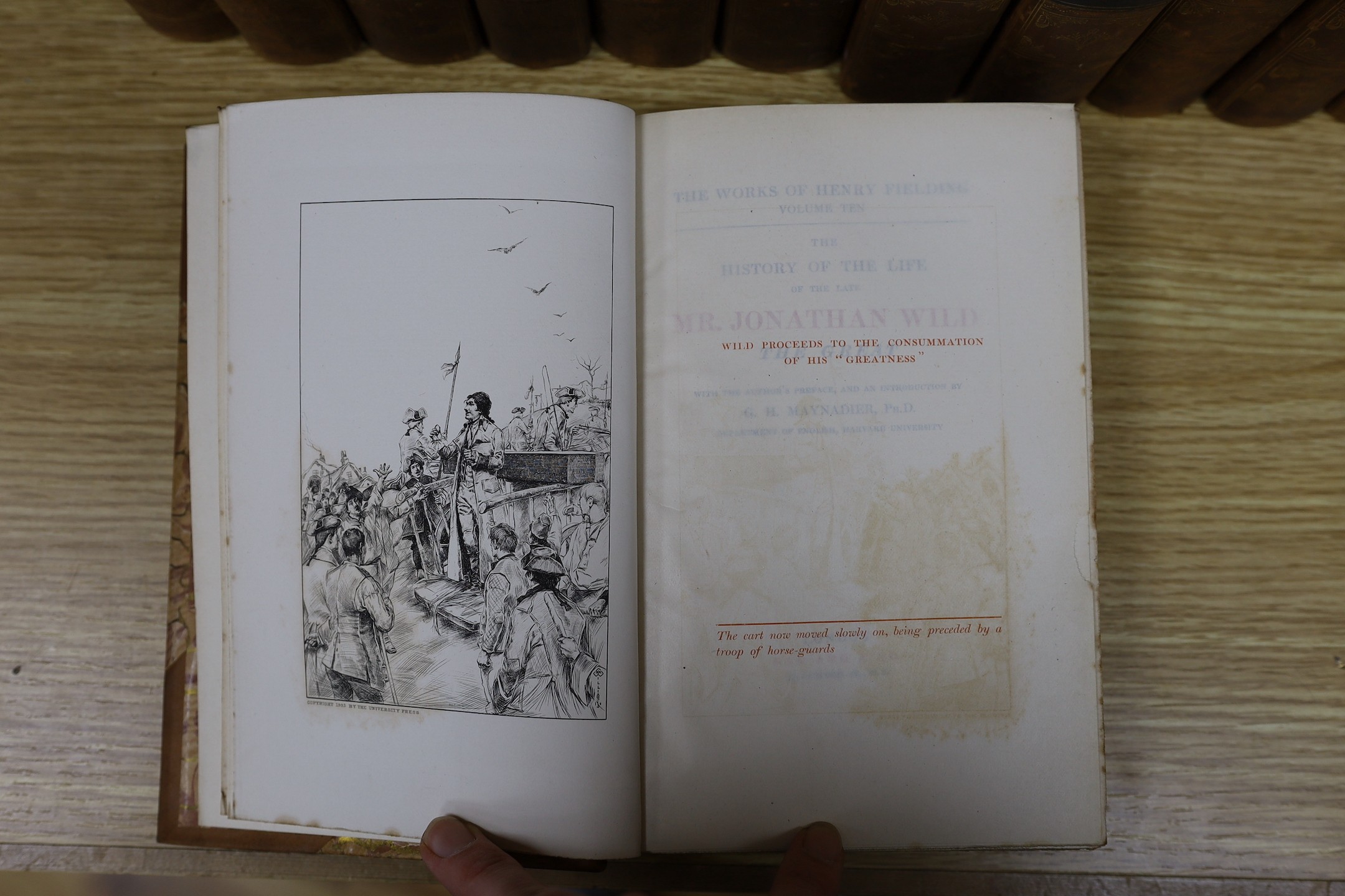 Fielding, Henry - The Works, 12 vols, 8vo, half calf, Gay and Bird, London, 1903